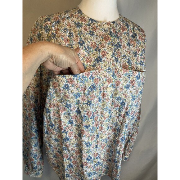 Liz Claiborne Ditsy Floral Cottage Grannycore Button Down Shirt M 100% Cotton - Picture 11 of 12